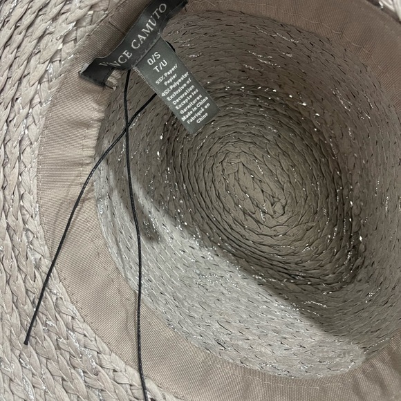 Vince Camuto Gray Straw Hat with Silver Detail - Picture 2 of 4